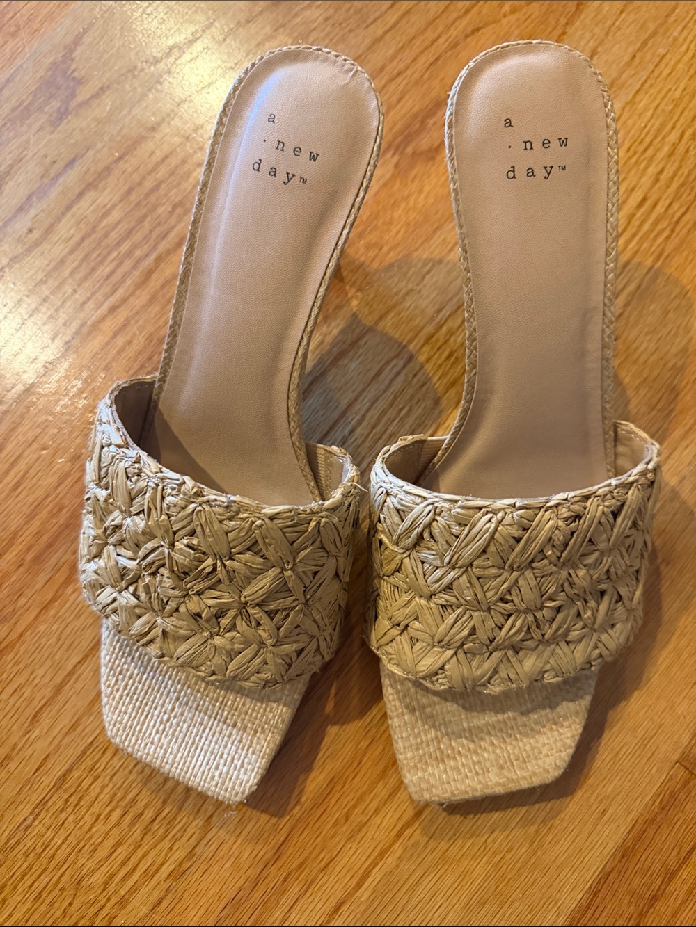 a new day Beige Braided Slide Mules